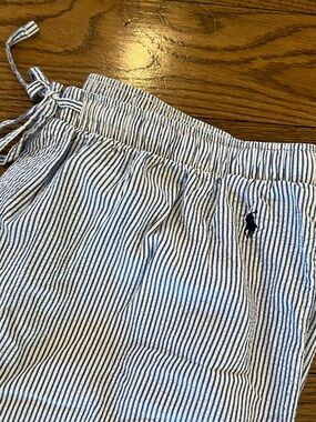 Ralph Lauren Blue & White Striped Seersucker Pajama Pants